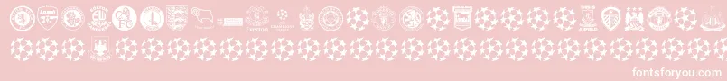 Premiership Font – White Fonts on Pink Background