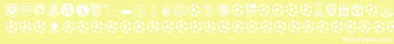 フォントPremiership – 黄色い背景に白い文字