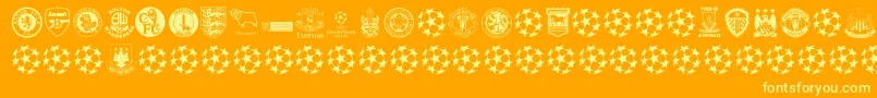Premiership Font – Yellow Fonts on Orange Background