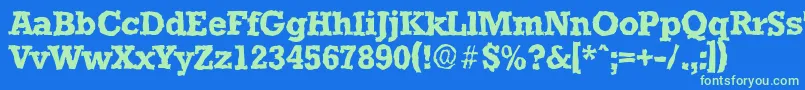 Шрифт StaffordrandomBold – зелёные шрифты на синем фоне