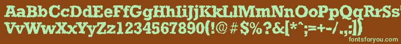 Шрифт StaffordrandomBold – зелёные шрифты на коричневом фоне