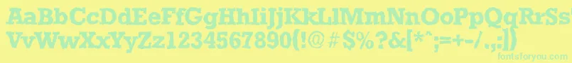 StaffordrandomBold Font – Green Fonts on Yellow Background