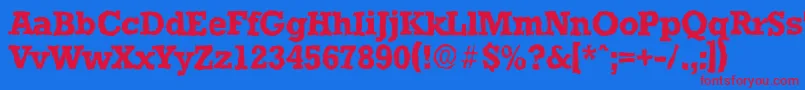 StaffordrandomBold Font – Red Fonts on Blue Background