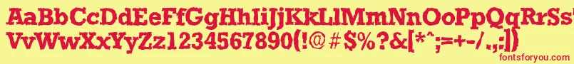 StaffordrandomBold Font – Red Fonts on Yellow Background