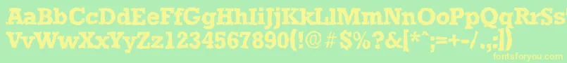 フォントStaffordrandomBold – 黄色の文字が緑の背景にあります