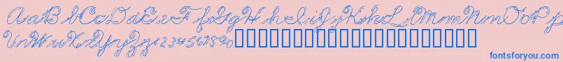 PREMMS   Font – Blue Fonts on Pink Background