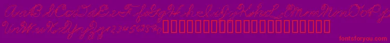 PREMMS  -Schriftart – Rote Schriften auf violettem Hintergrund