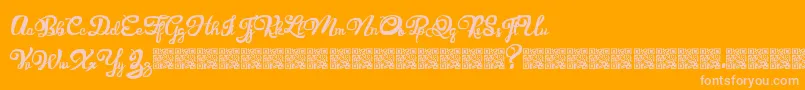 Prescribe-Schriftart – Rosa Schriften auf orangefarbenem Hintergrund