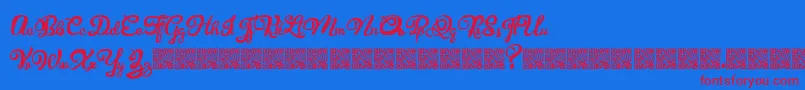 Prescribe Font – Red Fonts on Blue Background