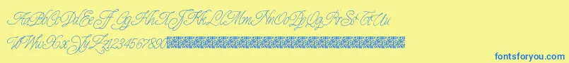 Prescriptivism Font – Blue Fonts on Yellow Background