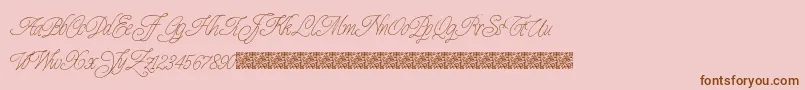 Prescriptivism-Schriftart – Braune Schriften auf rosa Hintergrund