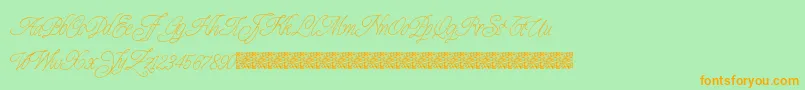 Prescriptivism Font – Orange Fonts on Green Background