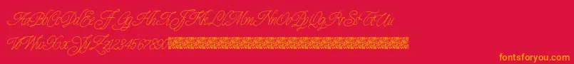 Prescriptivism Font – Orange Fonts on Red Background