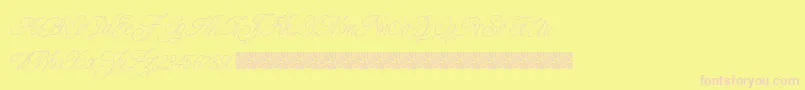 Шрифт Prescriptivism – розовые шрифты на жёлтом фоне