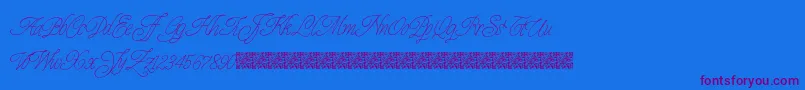 Prescriptivism-Schriftart – Violette Schriften auf blauem Hintergrund