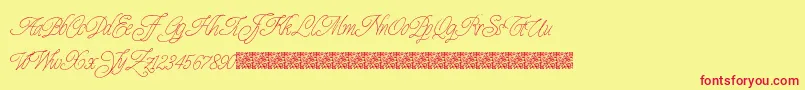 Prescriptivism Font – Red Fonts on Yellow Background