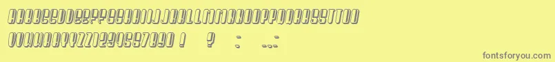 Fonte President Condensed Italic – fontes cinzas em um fundo amarelo