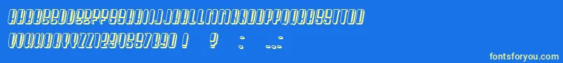 Fonte President Condensed Italic – fontes amarelas em um fundo azul