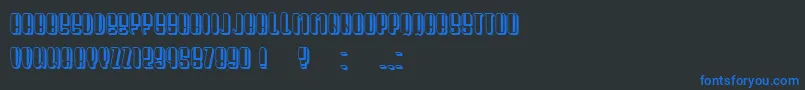 President Condensed Font – Blue Fonts on Black Background