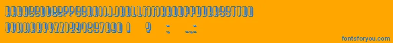 President Condensed-Schriftart – Blaue Schriften auf orangefarbenem Hintergrund