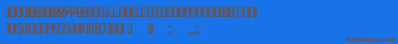 Czcionka President Condensed – brązowe czcionki na niebieskim tle