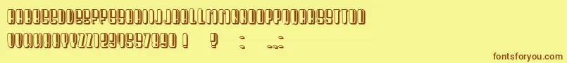 フォントPresident Condensed – 茶色の文字が黄色の背景にあります。