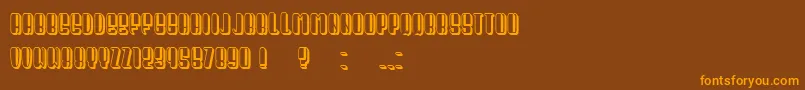 フォントPresident Condensed – オレンジ色の文字が茶色の背景にあります。