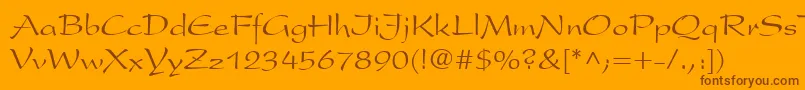 President Font – Brown Fonts on Orange Background