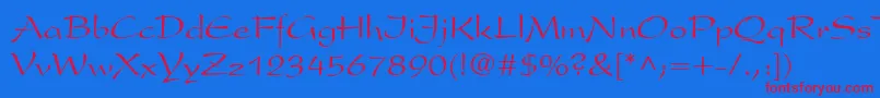 President Font – Red Fonts on Blue Background