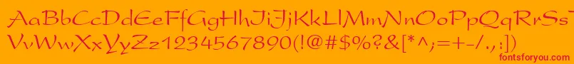 President Font – Red Fonts on Orange Background