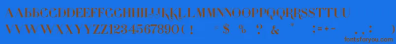 presidente serif Font – Brown Fonts on Blue Background