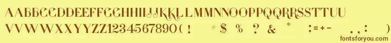 presidente serif Font – Brown Fonts on Yellow Background