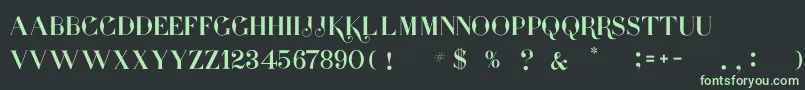 presidente serif Font – Green Fonts on Black Background