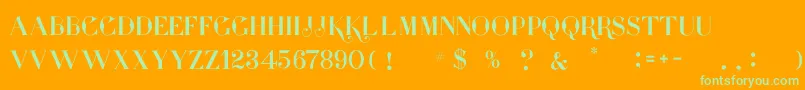 presidente serif Font – Green Fonts on Orange Background