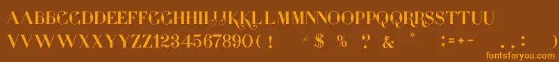 presidente serif Font – Orange Fonts on Brown Background
