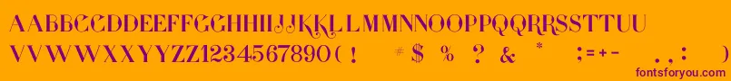 presidente serif Font – Purple Fonts on Orange Background