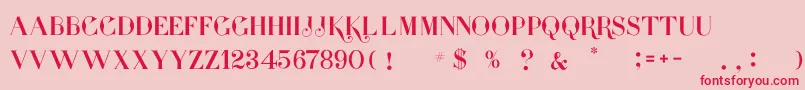 フォントpresidente serif – ピンクの背景に赤い文字