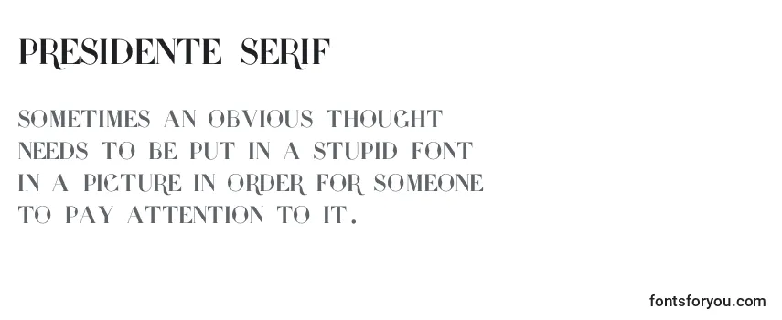 Review of the Presidente serif Font