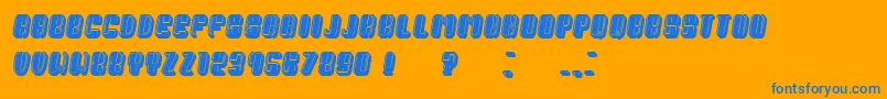 PresidentFilled Italic-Schriftart – Blaue Schriften auf orangefarbenem Hintergrund