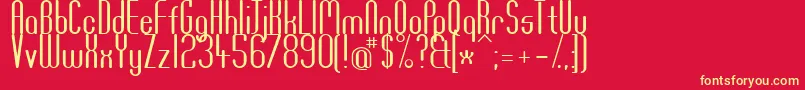 Df667PlasticJesus Font – Yellow Fonts on Red Background