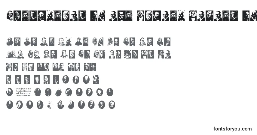 Schriftart Presidents of the United States of America – Alphabet, Zahlen, spezielle Symbole
