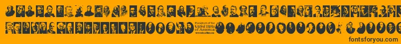 Presidents of the United States of America Font – Black Fonts on Orange Background