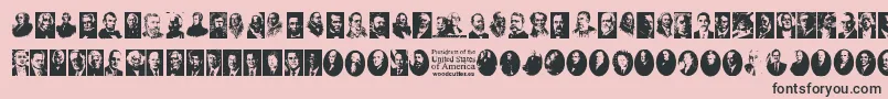 フォントPresidents of the United States of America – ピンクの背景に黒い文字