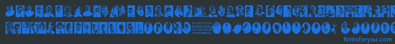 Presidents of the United States of America Font – Blue Fonts on Black Background