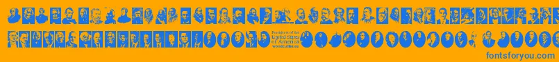 Presidents of the United States of America Font – Blue Fonts on Orange Background