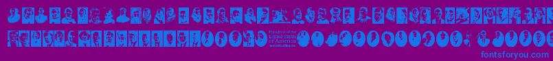 Presidents of the United States of America Font – Blue Fonts on Purple Background