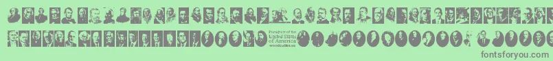 Presidents of the United States of America Font – Gray Fonts on Green Background