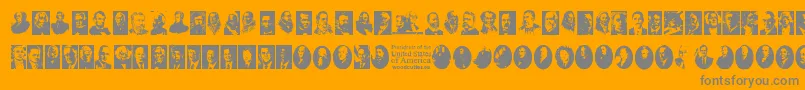 Presidents of the United States of America Font – Gray Fonts on Orange Background
