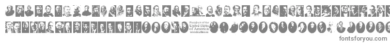 Presidents of the United States of America-fontti – harmaat kirjasimet valkoisella taustalla