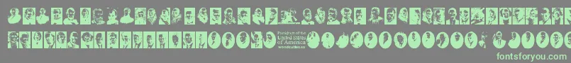 Presidents of the United States of America Font – Green Fonts on Gray Background